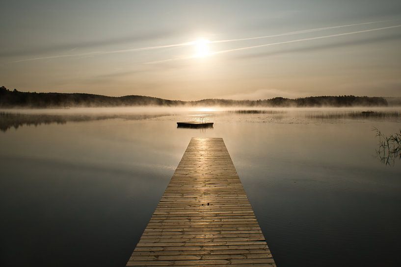 Jetty that reaches into a Swedish lake by Martin Köbsch
