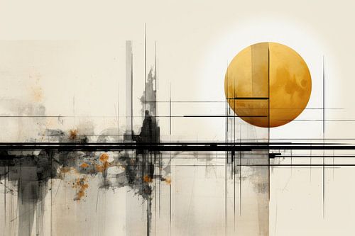 Modern abstract met gouden accent van Studio Allee