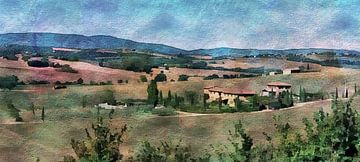 Umbrian Landscape With Agriturismo Impressionist