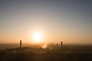 Minimalistische Zonsopkomst in de polder in de Zomer van Arthur Puls Photography