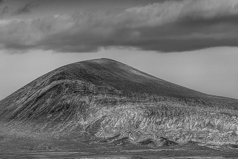Landscape of Lanzarote, Canary Islands, in black and white by Harrie Muis