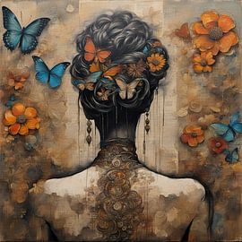 Schmetterlinge und Blumen Nr. 40.44 von Blickfänger Gemälde