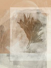 Japandi – abstrakt, in neutralen Korallen- und Sandtönen von Dina Dankers