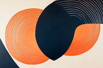 Abstract circles in orange and black by Poster Art Shop
