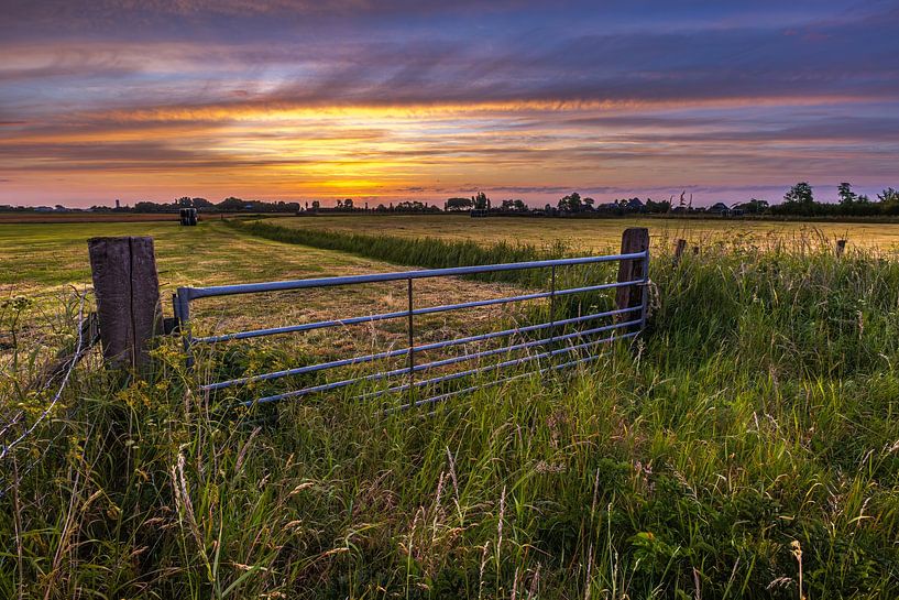 Another fence at sunrise in akersloot by peterheinspictures