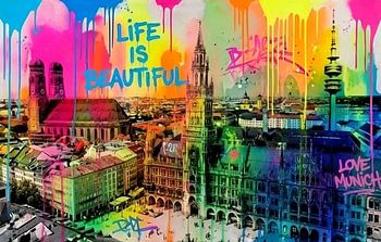 München Skyline - Pop Art - City Traum