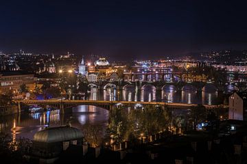 Prague  by Night by Jacqueline Lopez Perez