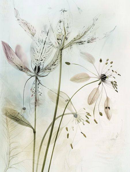 Nature morte aux fleurs sauvages dans le style Japandi par Japandi Art Studio