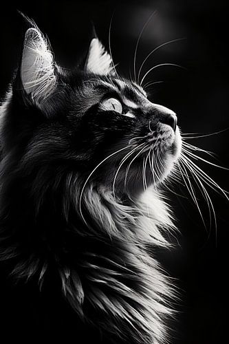 Portrait d'animal minimaliste en noir et blanc