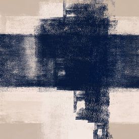 Just Tan & Indigo | Ausdrucksstarker Minimalist Abstrakt von Menega Sabidussi