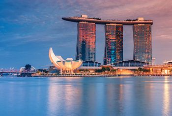Skyline Singapur bei Nacht