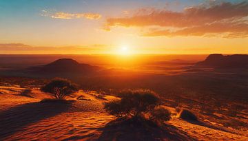 Zonsondergang in de woestijn van Mustafa Kurnaz