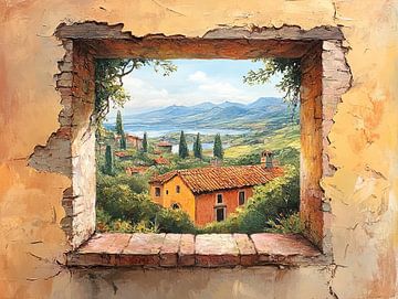 Toscane | Serene Hills Through Time van OMG Art