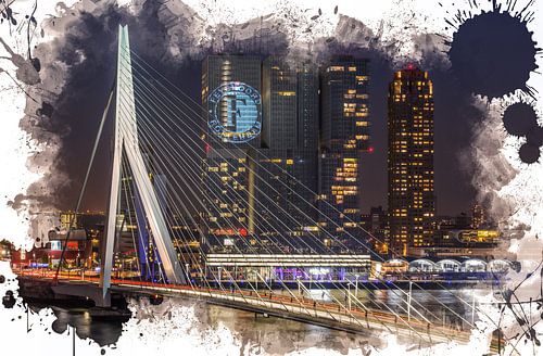 De Erasmusbrug in Rotterdam (Feijenoord ART Editie)