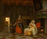 Vrouw en kind met dienstmeid, Pieter de Hooch van Meesterlijcke Meesters thumbnail