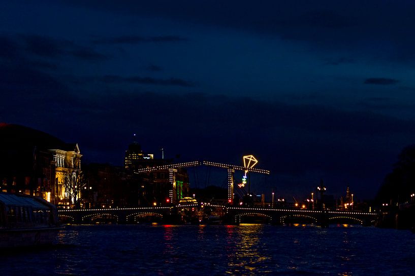 Magere bridge Amsterdam by night by gea strucks