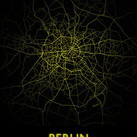 Map Berlin Germany (gold) by Bert Hooijer