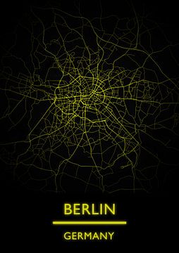 Plattegrond Berlijn Duitsland (gold) van Bert Hooijer