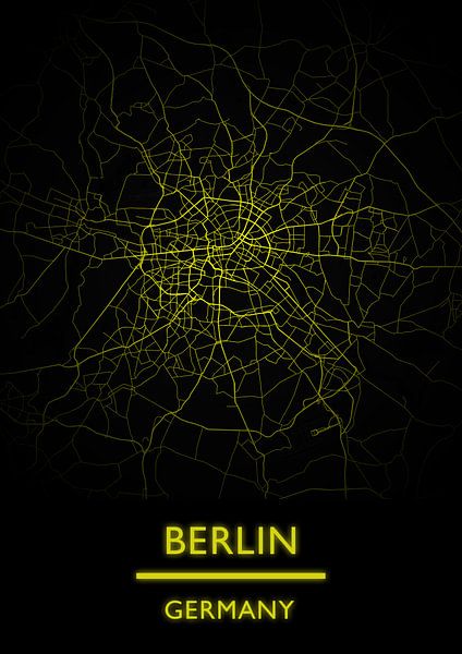 Carte de Berlin Allemagne (or) par Bert Hooijer