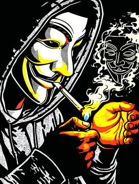 Rätselhafter maskierter Raucher Grafik-Burst von Ramy Salah Hefny