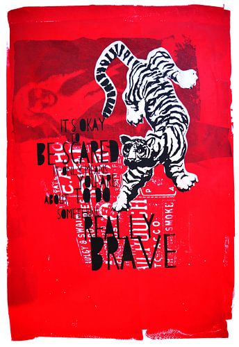 Brave white tiger by Inge Buddingh