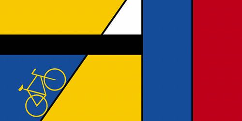 Piet Mondrian style with bike