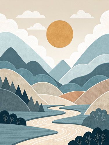 Bladeren, Abstract, Natuur, Botanisch, Digitale kunst, Kleurrijk, Overlappend, Gelaagd, Levendig, Modern, Eigentijds, Organisch, Loof, Groen, Herfst