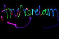 Amsterdam written in light