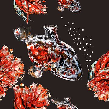 rode vissen design close up van Christa Kerbusch