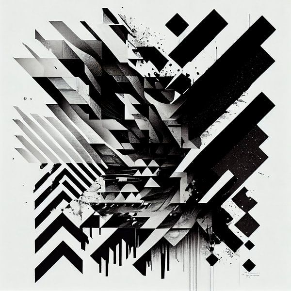 Abstracte Schouwspel in Zwart en Wit van Maarten Knops