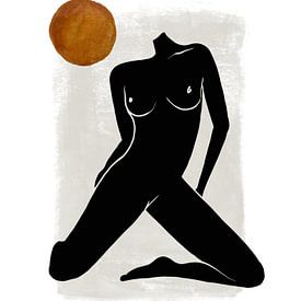 Weiblicher Akt - Erotische Silhouette einer nackten Frau von Diana van Tankeren