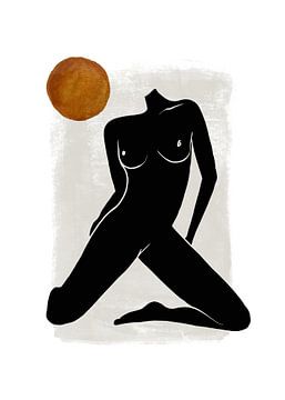 Vrouwelijk Naakt - Erotisch Silhouet Van Een Naakte Vrouw van Diana van Tankeren