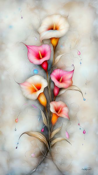 aquarelle de fleurs par Gelissen Artworks
