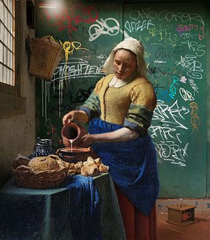The milkmaid with graffiti