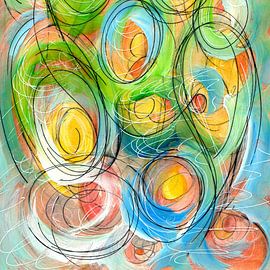 Linien Kreise Popart  - endlose Geschichte von Claudia Gründler