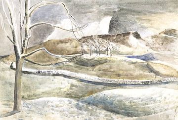 Maanopkomst boven Cleeve Hill, Paul Nash - 1945