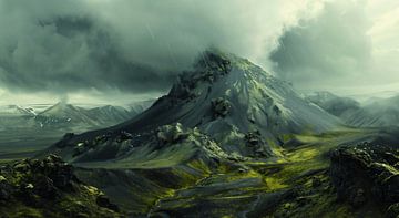 Adembenemend uitzicht op de hooglanden van IJsland van fernlichtsicht