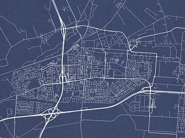 Kaart van Hoogeveen in Royaal Blauw van Map Art Studio