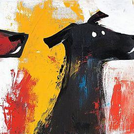 Hundemalerei | Drei Hunde in Farbe von ARTEO Gemälde