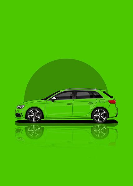 Kunstwagen Audi RS3 grün von D.Crativeart