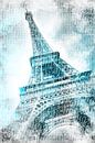 PARIS Eiffelturm | Aquarell türkis von Melanie Viola Miniaturansicht