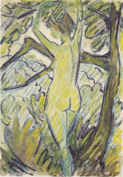 Stehender Akt in Baum, Otto Mueller von Atelier Liesjes