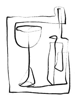 Bottle And Glass (Oneline) von Treechild