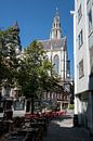 Cathedral and terraces in Antwerp by Mickéle Godderis thumbnail