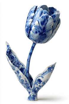 Delfts blauwe tulp, botanische bloem elegant