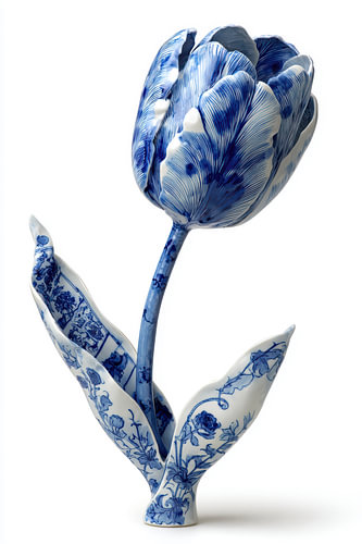 Delfts blauwe tulp, botanische bloem elegant