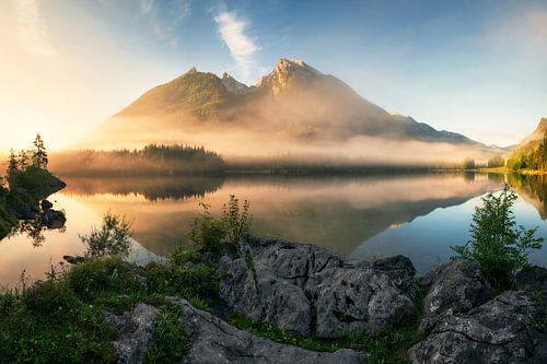 Ein goldener Sommermorgen am Hintersee in Berchtesgaden