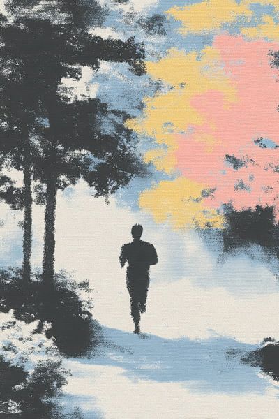 Runner in a pastel-coloured sky by Niklas Maximilian