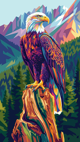 Eagle WPAP Pop-Art-Illustration – Metallposter