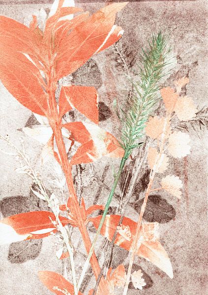 Brown Orange Botanical Leaves by Lies Praet